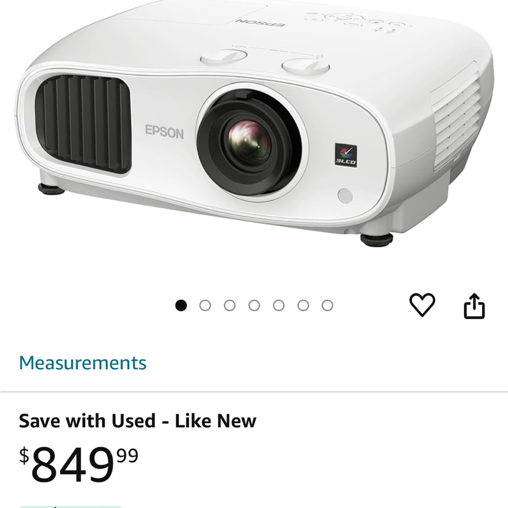 Epson Home Cinema 3100 1080p 3LCD Home Theater
Projector